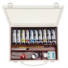 Material Bellas Artes-Pintura-Acrilico Titan Extrafino, caja madera, 10 colores 