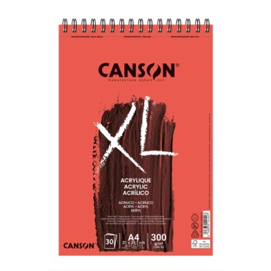 Material Bellas Artes – pintura-y-dibujo - Bloc XL Acrílico Canson, 30 hojas, 300 gr., A4 (anillas) | totenart.com