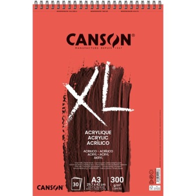 Material Bellas Artes – pintura-y-dibujo - Bloc XL Acrílico Canson, 30 hojas, 300 gr., A3 (anillas) | totenart.com