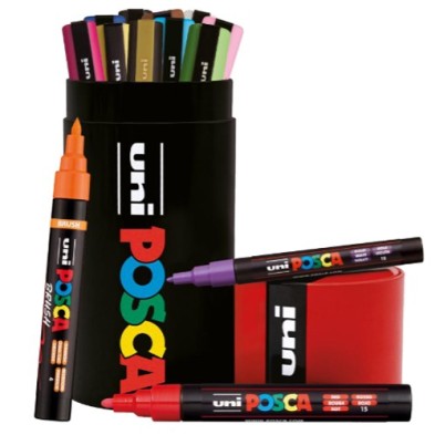 Material Bellas Artes - Pintura - Estuche tubo de metal con 13 rotuladores Posca | totenart.com