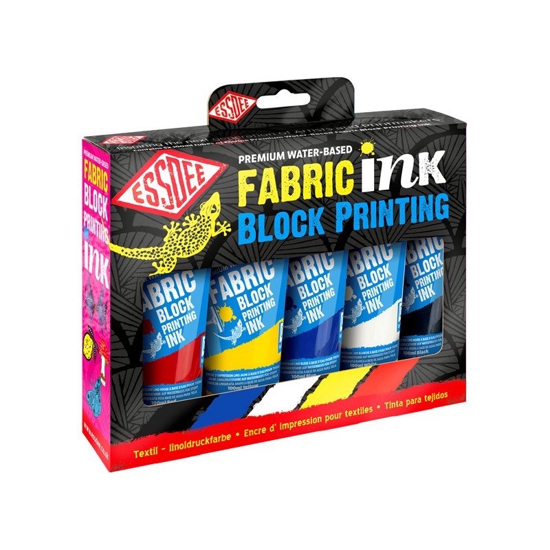 Material Bellas Artes – Grabado - Kit Tinta Xilografia textil Essdee 5 colores primarios 100 ml | totenart.com