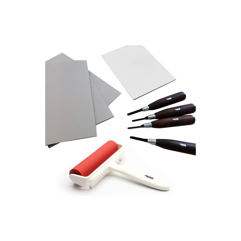 Material Xilografia-Linoleografia-Kit Basico Xilografia-Linoleografia