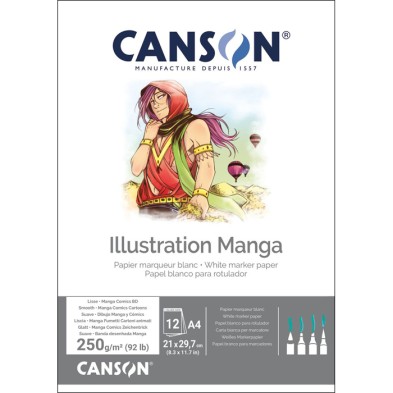Material Bellas Artes – pintura-y-dibujo - Bloc Canson Illustration Manga encolado 12h 250g A4 | totenart.com