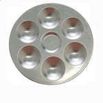 Paleta redonda de metal, 13,5 cm., 6 huecos