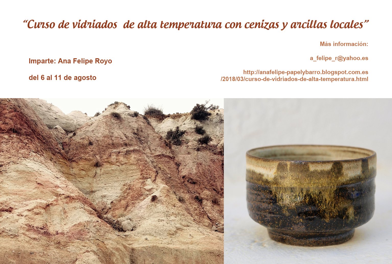 Curso de Arcillas Ana Felipe en Agosto