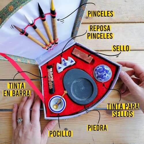 Caligrafía Japonesa: Materiales para Shodō 4 totenart-estuche-caligrafia-japonesa