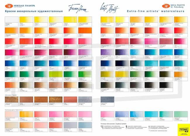 carta de color acuarelas white nights