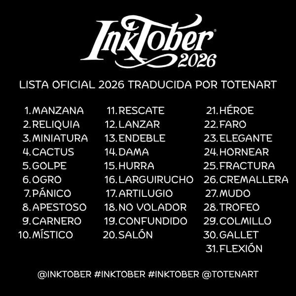 Inktober 2026 ¿Qué es y para qué sirve? 4 lista-oficial-inktober-2026-espanol