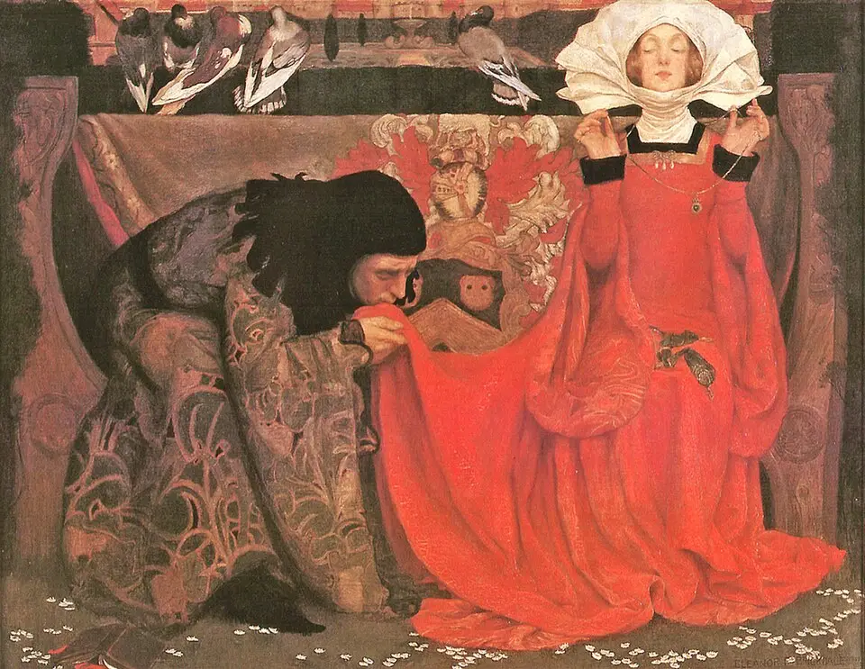 El pálido semblante del amor verdadero, pintura prerrafaelita de Eleanor Fortescue-Brickdale – Totenart