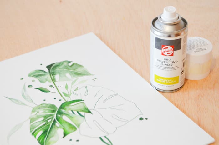 como barnizar una acuarela con spray