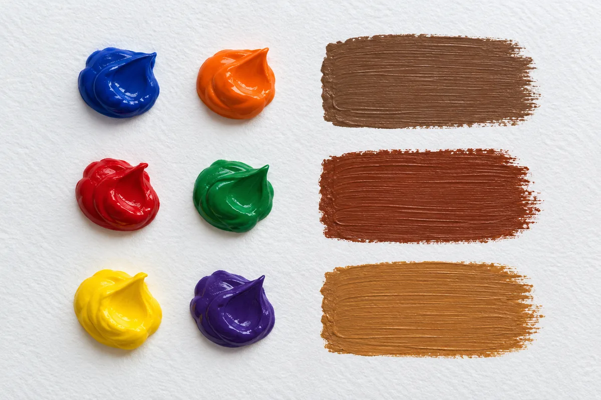 Marrones hechos con colores complementarios – Totenart